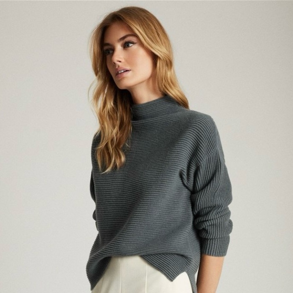 Reiss Lila Ribbed High Neck Sweater